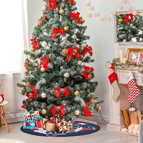 מחצלת עץ חג המולד של ויססוני סנטה קלאוס הוהוהו חג המולד דפוס עץ עץ מעמד מחצלת מגן רצפה סופג
