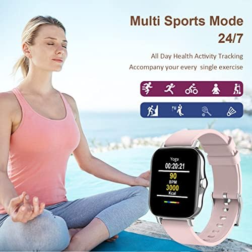 שעון חכם לנשים שיחת Bluetooth, 5ATM Tracker Fitness Tracker Smartwatch עם דופק לחץ דם לאנדרואיד אייפון חיצוני חיצוני ספורט צעד קלוריות מונה שעון מונה