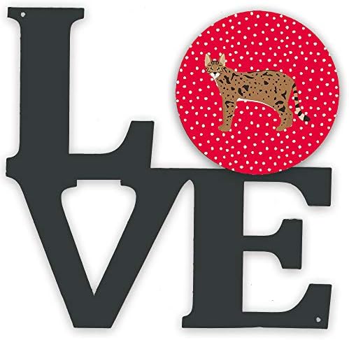 אוצרות קרוליין 5695 וואלב סוואנה 1 חתול אהבה מתכת קיר יצירות אמנות אהבה, אדום,