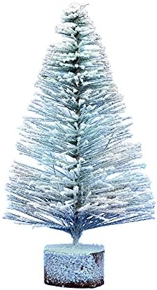 Vickerman 10 עץ חג המולד מלאכותי של כפר נוהר, לא מואר - עצי פו מכוסים שלג מכוסים - עיצוב בית מקורה עונתי - 4 לכל חבילה