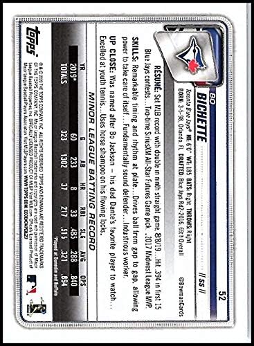 2020 Bowman 52 BO Bichette RC טירון טורונטו Blue Jays MLB כרטיס מסחר בייסבול