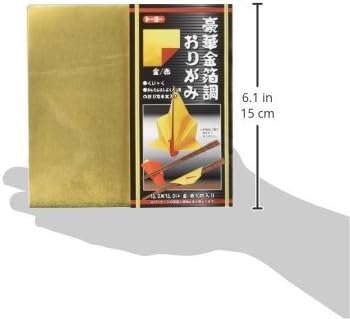 טויו אוריגמי נייר Lxury Leaf, זהב 10 חבילה