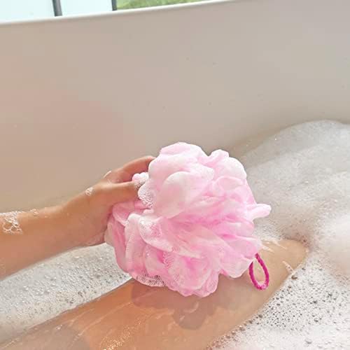 מקלחת ספוג אמבטיה כדורי Loofahs 75 גרם/מחשבים לגברים לשטוף גוף גברים נשים- סט של 4 צבע פרחים