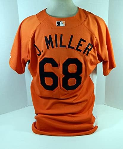 2007-08 Baltimore Orioles J. Miller 68 משחק השתמש ב- Orange Jersey BP ST 018 - משחק משומש גופיות MLB