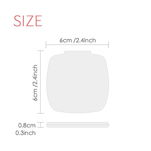 מקלדת סמל 8 אמנות דקו מתנת אופנה מראה נייד קומפקטי כיס איפור כפול צדדי זכוכית
