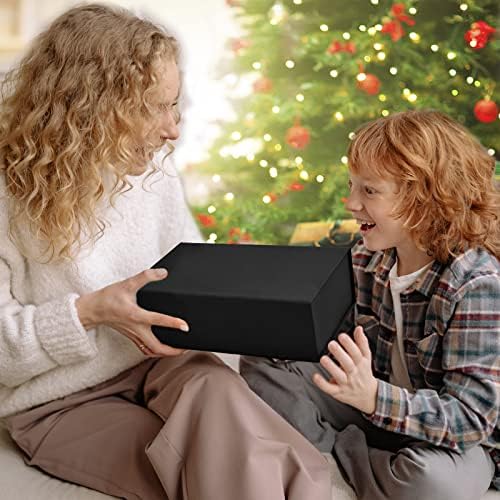 סצינות קופסת מתנה שחורה, מקצוען 11.8 x 5.9 x 3.9 בקופסאות מתנה מגנטיות למתנות, קופסאות מתנה ליום הולדת לחג המולד עם מכסים לגברים