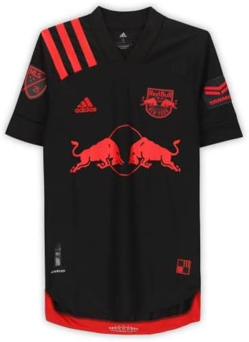ג'ארד סטרוד ניו יורק רד בולס חתימה על חתימה משומשת מס '8 ג'רזי שחור מעונת MLS 2020 - גופיות כדורגל עם חתימה