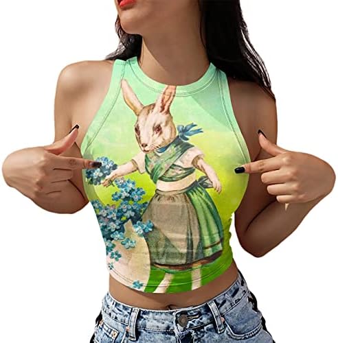 חולצות פסחא לנשים חולצה ללא שרוולים o צוואר טוניקה רופפת טאשי חולצות ארנב ארנב חמוד חולצות טרנדיות חמודות