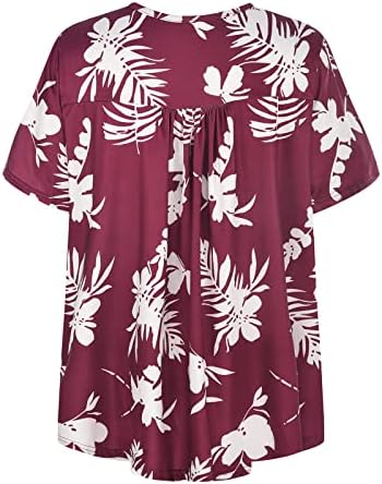 חולצות חוף הוואי חוף נשים נשים שרוול קצר פרח סטרץ 'פרח נינוח בכושר גדול חולצות טופ חולצות נערות נערות איי