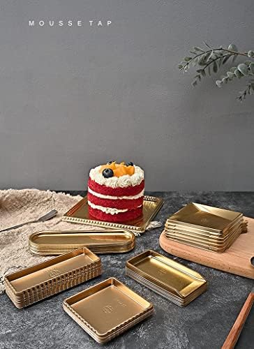 4 סנטימטרים מיני עוגת לוחות עומד כיכר 30 יח ' אריזה, חד פעמי זהב מוס עוגת קרטון עם מצופה אפיית בסיס מושלם עבור עוגת קישוט לחתונה, יום הולדת, מסיבה, בית של-4