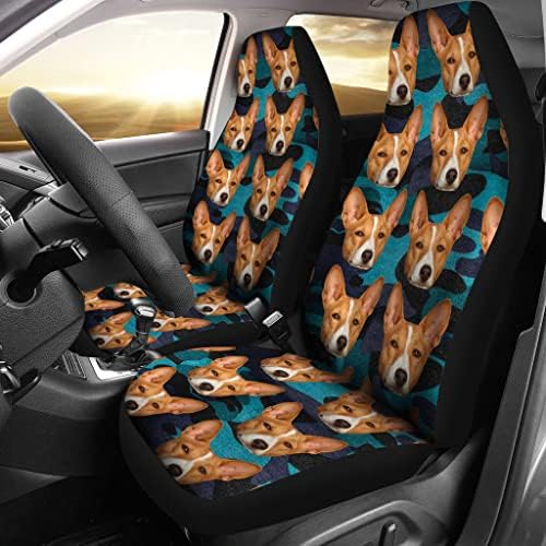 בסנג 'י כלב דפוסים הדפסת רכב מושב מכסה כושר אוניברסלי רכב מושב מכסה-בסנג' י כלב דפוסים הדפסת רכב מושב מכסה