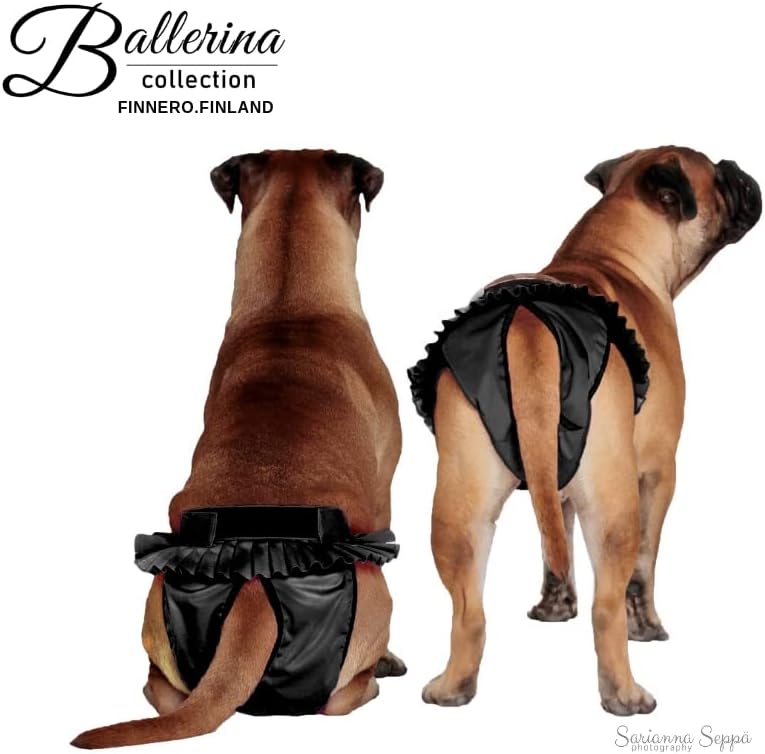 Finnero חיתולי כלבים נשקים רחיצים סגנון בלרינה - כלבים לשימוש חוזר לכלבים מכנסיים סופגים מאוד בתקופה, חום או מתן מתן נרגש