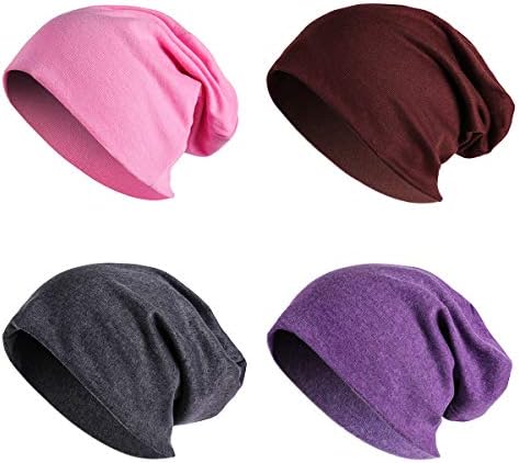 Joyebuy 4 חבילות נשים גברים מסוגננים דקים היפ הופ רך סרוג כובע כובע כובע כובע