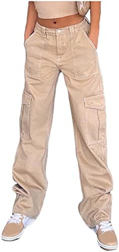 מכנסי מטען נשים מכנסי מטען בגי y2k מכנסיים רצים מכנסיים פאנק מזדמנים מרובים כיסים רגל רופפים מכנסיים רחוב.