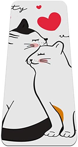 סיבזה חמוד איור חתולים אהבה פרימיום עבה יוגה מחצלת ידידותית לסביבה גומי בריאות & מגבר; כושר החלקה מחצלת עבור כל סוגים של תרגיל יוגה ופילאטיס