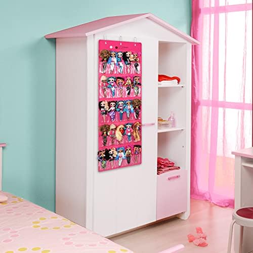 עולם אחסון צעצועים מתלים מארגן צעצועים אחסון לארגן בובות חחח לחדר נערות עם 25 כיסי צעצועים ברורים