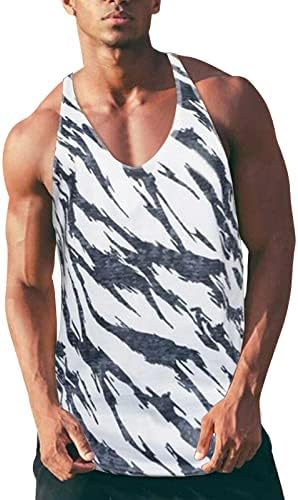 צמרות לגברים גברים קיץ טנקים הוואי מובילים הסוואה מודפסת חולצת אופנה צווארון מזדמן רופף