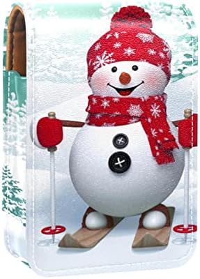 חג המולד כובע חורף פינגווין שפתון פאוץ עם מראה שפתון מחזיק עבור ארנק מיני תיק קוסמטי