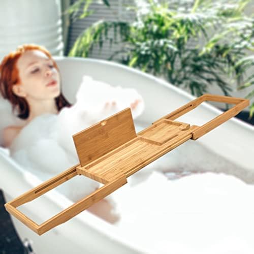 BBSJ אמבט אמבטיה הניתן להרחבה אמבטיה עץ אמבטיה מארגן מדף גשר