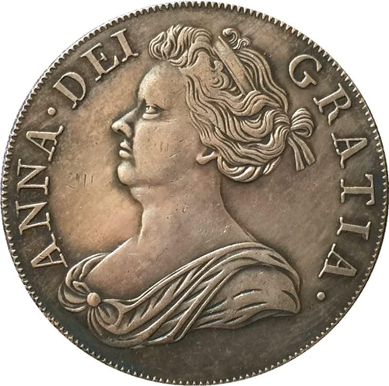 1713 מטבעות בריטים טהור נחושת טהורה אוסף מלאכת מטבעות עתיקות כסף עתיקות