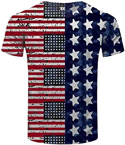 XXVR Mens 4 ביולי חייל חולצות שרוול קצר דגל אמריקאי דגל עצמאות חולצות רטרו צמרות כוכבים ופסים חולצות טירוף חולצות צווארון חולצות משפחתיות חולצות טריקו