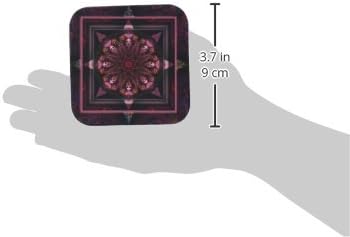 3DROSE CST_24842_1 MANDALA 10 CHAKRA סגול סגול ורוד שחור כוח פרח היפי הודו אוריינטלי מדיטציה של שלום הרמוניה-רך-רך, סט של 4