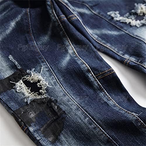Yz-henoeng slim מודפס רב-טשטוש ג'ינס ג'ינס כחול ג'ינס שני חלקים סטריט בגדי רחוב בסגנון