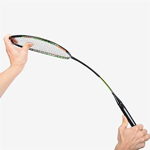 מחבט עבה עם פגע כפול 9U מחבט פחמן מלא מחבט פוגעני סוג 35 פאונד -אור Badminton Racket ירייה יחידה