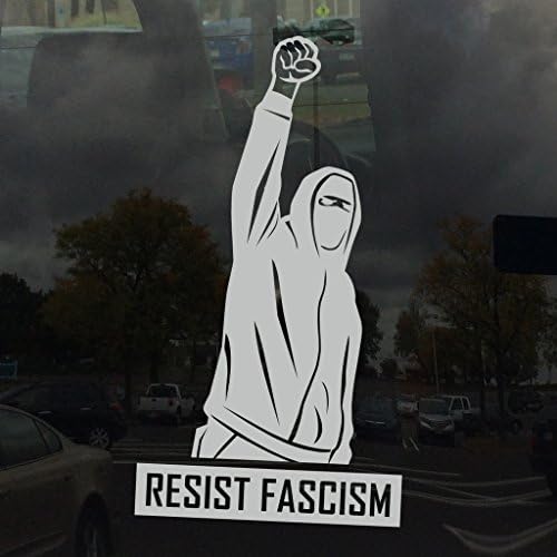סמל מחאה של פשיזם מתנגד למשחקים פשיזם - מדבקות ויניל לשימוש בחוץ על מכוניות, טרקטורונים, סירות, חלונות ועוד - שחור 7 אינץ '