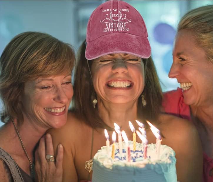 מתנות ליום הולדת 40 לנשים גברים וינטג '1983 רעיונות לכובע בייסבול כובעי מסיבות מתנה הורים מלאי 40