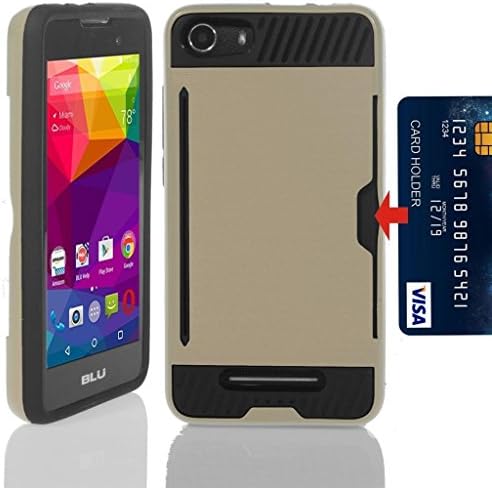 מקרה Blu Life XL, נרתיק מגן דקיק בהלם היברידי עם מחזיק כרטיס עבור Blu Life XL -Navy