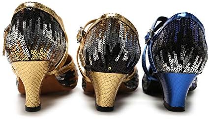 נעלי ריקוד לטיניות של היפוזוס לנשים נעלי ריקוד סלסה עקב נמוך 5 סמ, דוגמנית YC-L135