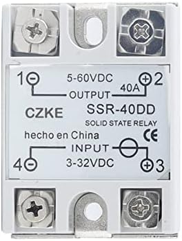 מסגרות של Scruby ממסר מצב מוצק SSR 10DD 25DD 40DD DC בקרה DC ​​מעטפת לבנה שלב יחיד ללא כיסוי פלסטיק 3-32V DC קלט DC 5-60V