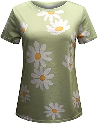 נשים קיץ חולצות מתגנדר מקרית 2023 קיץ אופנה קצר שרוול צוות צוואר חולצות טרנדי חמוד טיז חולצת טי