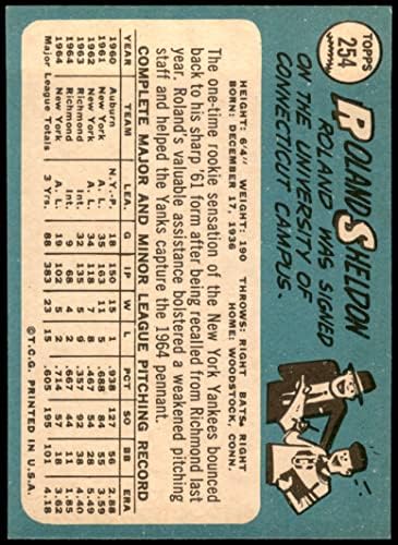 1965 Topps 254 רולנד שלדון ניו יורק ינקי NM/MT Yankees