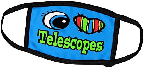 3drose לב עין בהיר אני אוהב טלסקופים - כיסויי פנים
