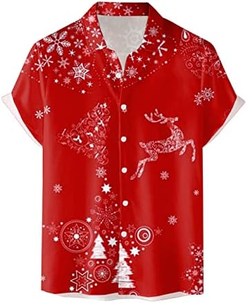 חולצות חג המולד של Wybaxz לגברים גברים שרוול קצר מזדמן סתיו חורף חג המולד 3D חולצות מודפסות חולצות אופנה חולצה