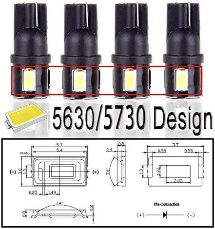 Katur 20pcs T10 LED BULLB SUPER BRIGHT 450 LUMEN