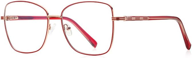 משקפי קריאה של Resvio לנשים מתכת מתכת אופנה קפיצי קפיץ ריבוע קוראים בעבודת יד רוז זהב אדום