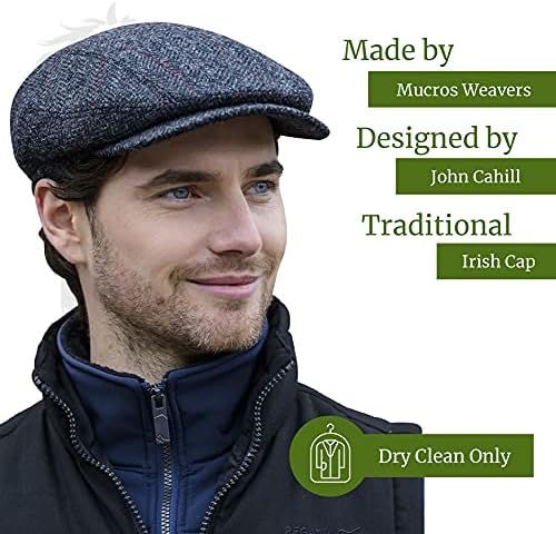 Mucros Weavers אירי טריניטי כובע שטוח לגברים Newsboy Hat