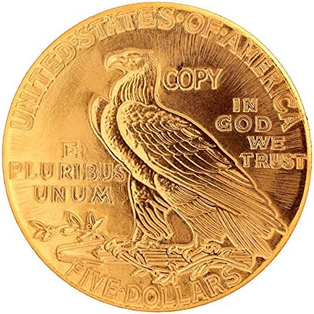 מחווה למטבעות היפים ביותר של אמריקה - 5 $ ראש הודי זהב זהב 1908-1929 מטבע העתק