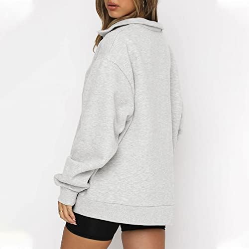 סוודר הנשים פליס קפוצ'ון רבע רוכסן חולצות גרפיות שרוול ארוך חולצות בגודל פלוס לנשים לבנות