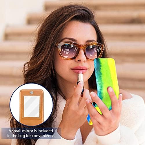 קשת גלוס מחזיק שפתון מקרה נייד איפור תיק נסיעות שפתון ארגונית מקרה עם מראה מיני שפתון תיבת אחסון עבור נשים
