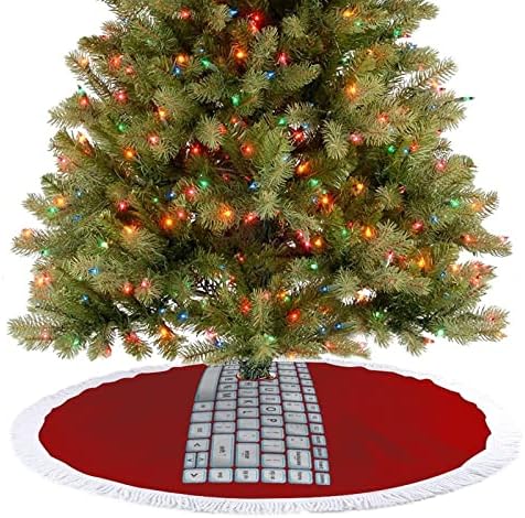 מקלדת מחשב חצאית עץ חג המולד חג המולד עץ עץ מחצלת ציצים קישוטים לקישוטים מסיבת חג 30/36/48 אינץ '