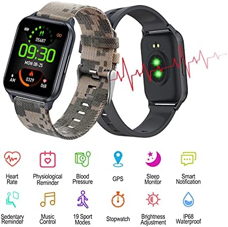 Skmei Smart Watch לגברים, שעון חכם עבור מכשירי אייפון אנדרואיד עם קלוריות מד צעדים, גשש פעילות כושר אטום למים עם דופק לחץ דם מוניטור שיחה תזכורת חכמה עבור אנדרואיד iOS