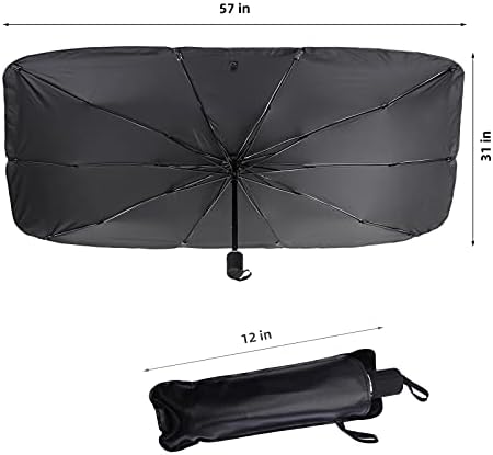 מטריות שמשה קדמית מתקפלת, מטריית צל של השמשה הקדמית בגודל גדול של מכונית לחלונות קדמיים, המתאימה לתשואות קדניות של דגמי רכב שונים