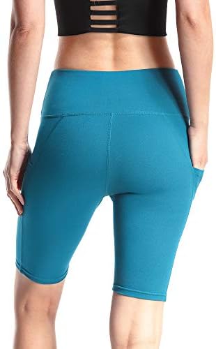 VALINNA 3 מכנסיים קצרים לנשים אימון אופנוענים יוגה יוגה פעילות גופנית דחיסת מותניים גבוהה מכנסיים קצרים עם כיסים