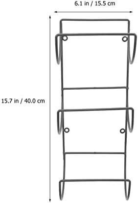 Homoyoyo קיר רכוב מחזיק מגבות 2 יחידות מגבת ברזל מתלי מגבת ברזל קיר רכוב על מטליות אחסון 3- מגבות יד שכבות מצעי מחזיק מדף תליה למדף ספא אמבטיה סלון מסתובב מתלה לאחסון