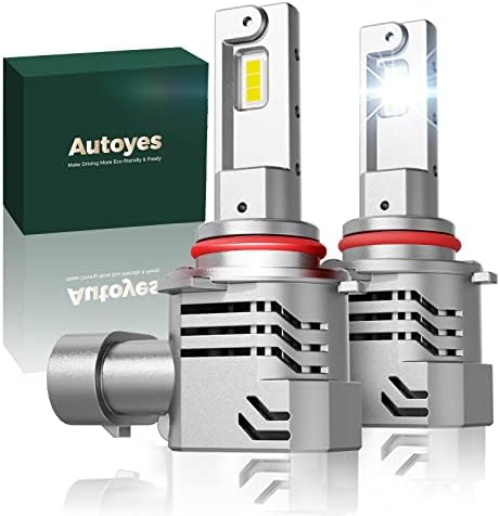 Autoyes H11/H9/H8 נורות פנס LED, 20000LM, 80W/זוג פי 5 פנסי LED חוסכים אנרגיה בהירים יותר להחלפת שדרוג הלוגן לרכב 6000K IP68 לבן אטום מים