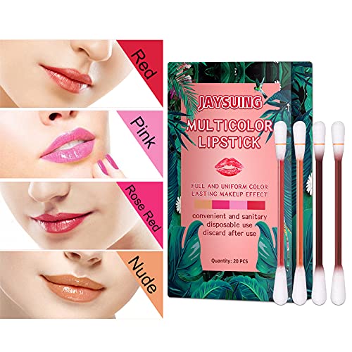 מתנות לנשים, 4 צבעים שפתיים גלואים סט חד פעמי מיני כותנה טושי שפתון עמיד למים שאינו מקל נייד שפתיים איפור סט מתנה עבור נשים בנות